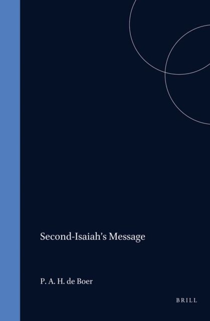 de Boer - Second-Isaiah's message, E-bok