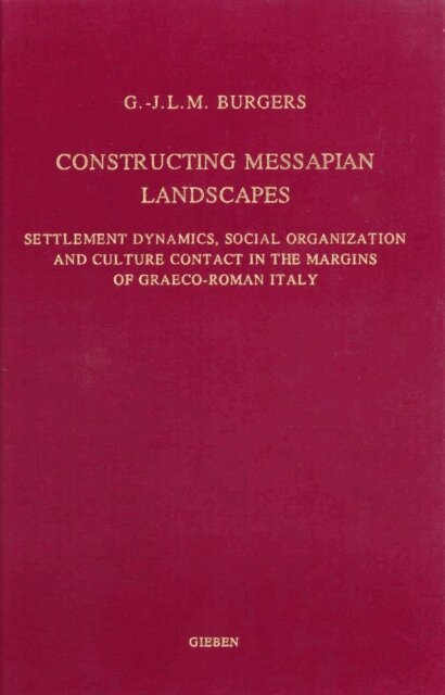 Gert-Jan Burgers - Constructing Messapian Landscapes, E-bok