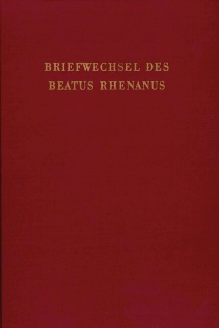 Beatus Rhenanus - Briefwechsel, E-bok
