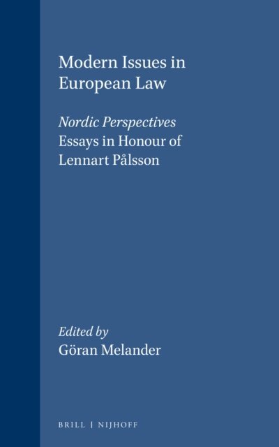Goran Melander - Modern Issues in European Law, E-bok