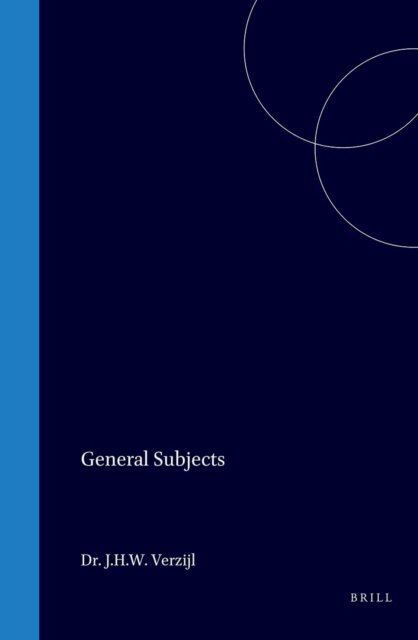 J.H.W. Verzijl - General Subjects, E-bok