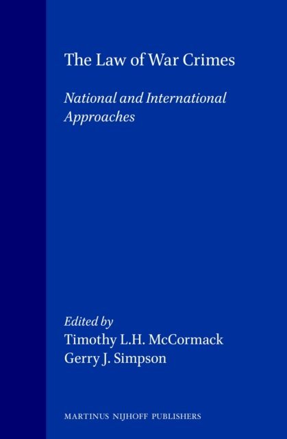 Steven Wheatley, Timothy L.H. McCormack - Law of War Crimes, E-bok
