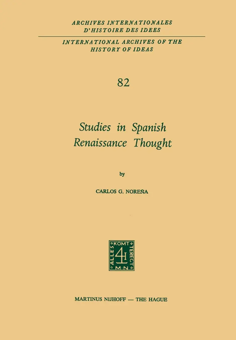 Carlos G. Noreña - Studies in Spanish Renaissance Thought, Inbunden. Tillgänglighet: Lägg i varukorg