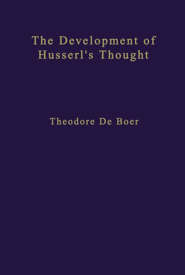 Development of Husserl’s Thought