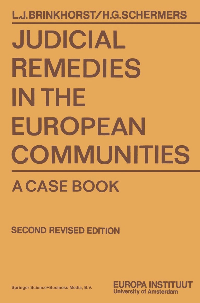 Henry Schermers - Judicial Remedies in the European Communities, Häftad