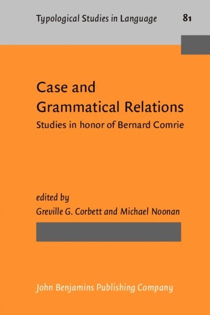 Noonan Michael Noonan, Corbett Greville G. Corbett - Case and Grammatical Relations, E-bok