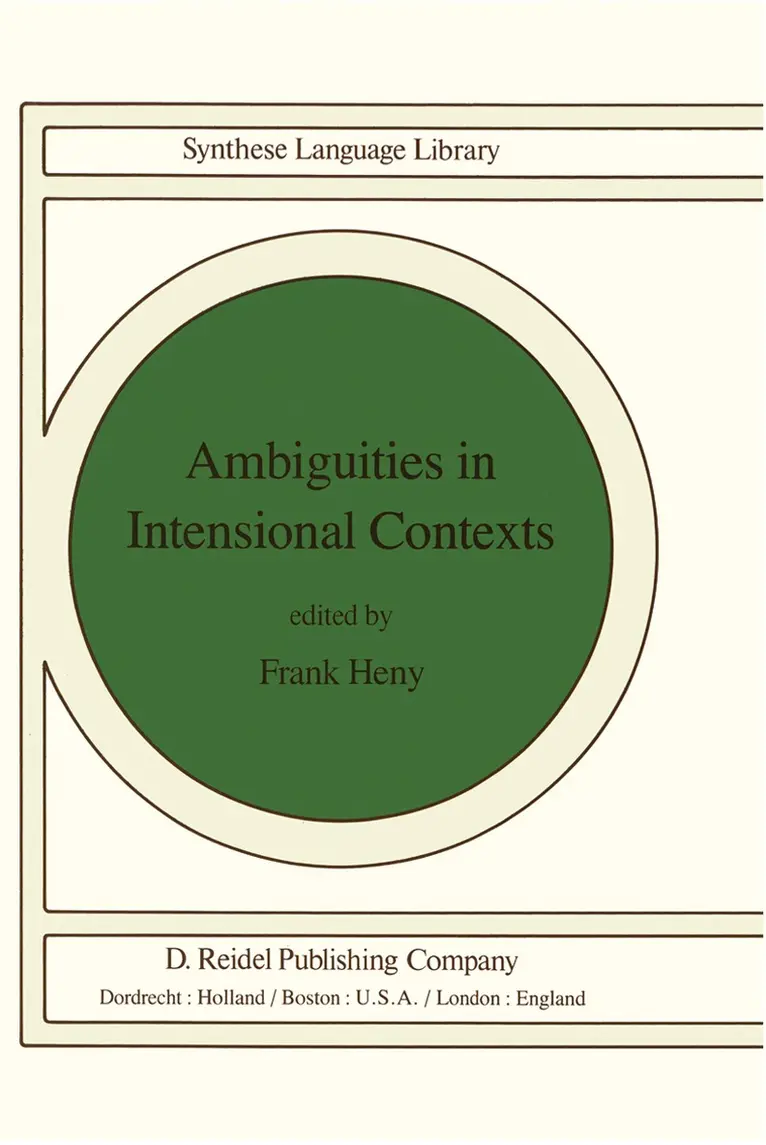 F. Heny - Ambiguities in Intensional Contexts, Häftad. Tillgänglighet: Lägg i varukorg