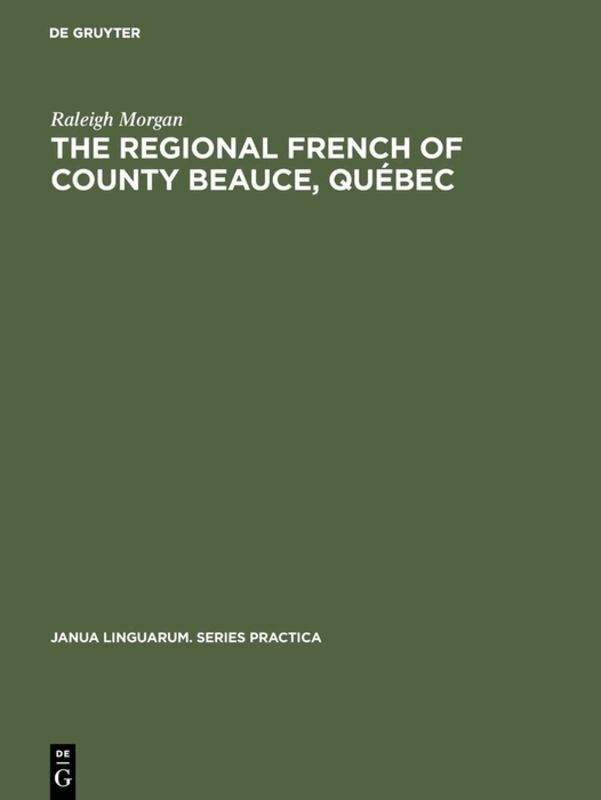 Regional French of County Beauce, Québec