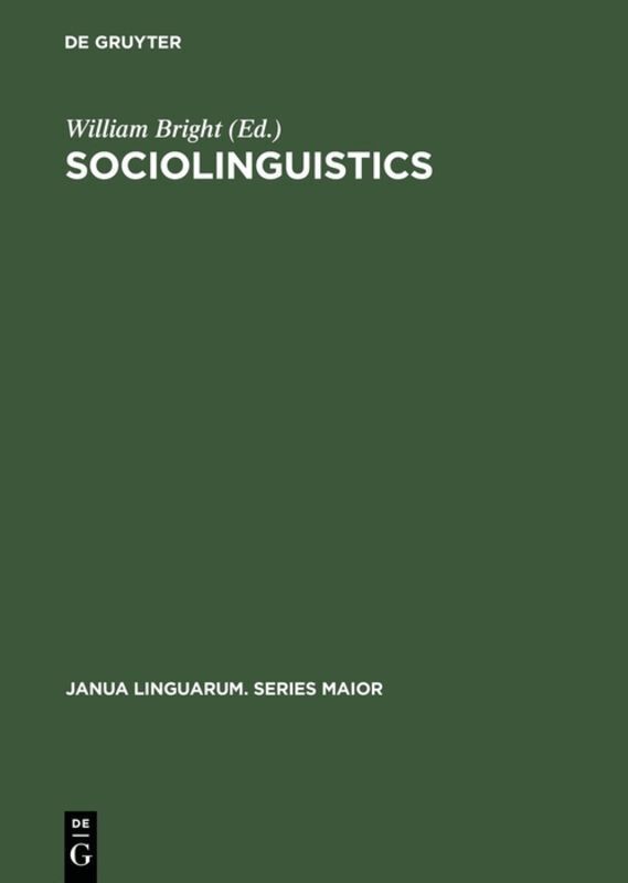 William Bright - Sociolinguistics, Inbunden