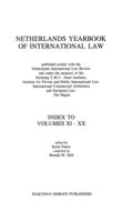 Netherlands Yearbook of International Law, Index To Vol XI-XX