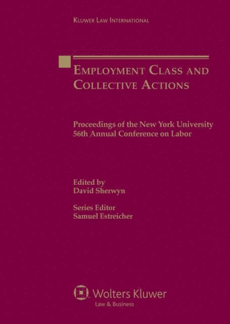 David Sherwyn - Employment Class and Collective Actions, E-bok