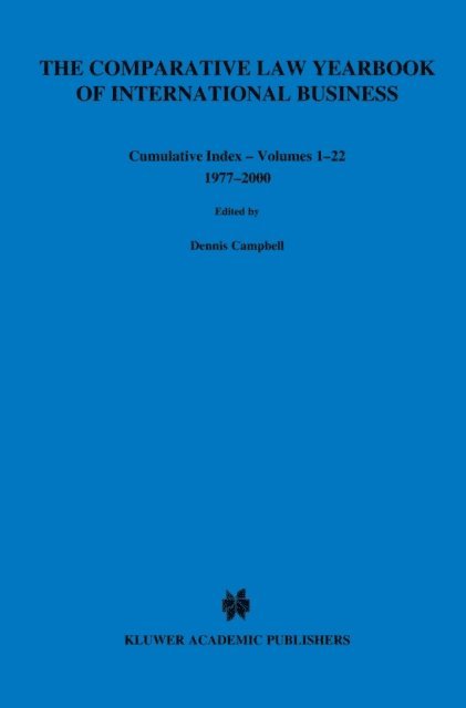 Susan Meek - Comparative Law Yearbook of International Business Cumulative Index Volumes 1-22, 1977-2000, E-bok