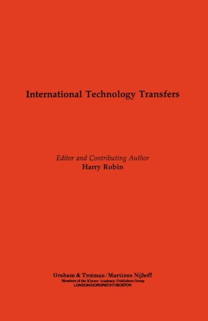 Harry Rubin - International Technology Transfers, E-bok