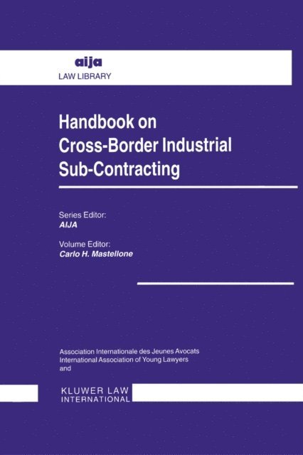 Handbook on Cross-Border Industrial Sub-Contracting, E-bok