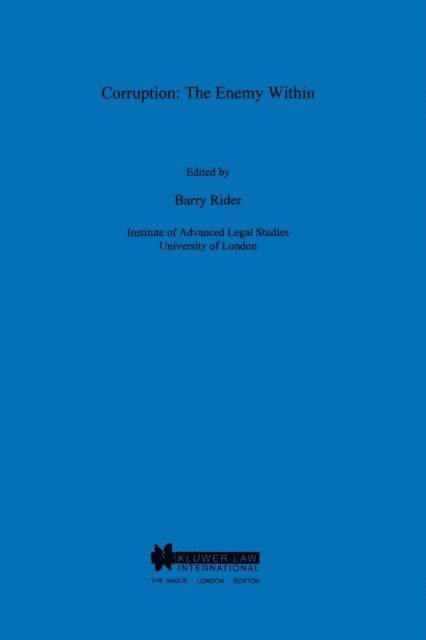 Barry Rider - Corruption: The Enemy Within, E-bok