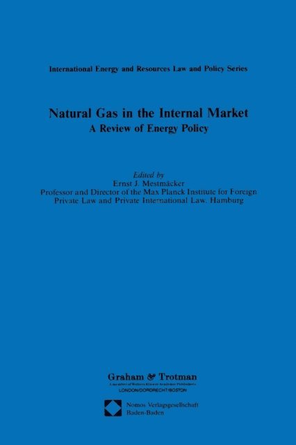 Ernst J. Mestmacker - Natural Gas in the Internal Market, E-bok