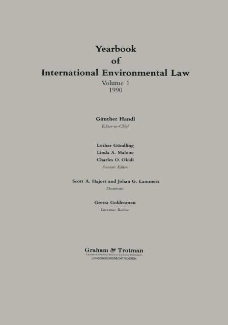 Yearbook of International Environmental Law, E-bok