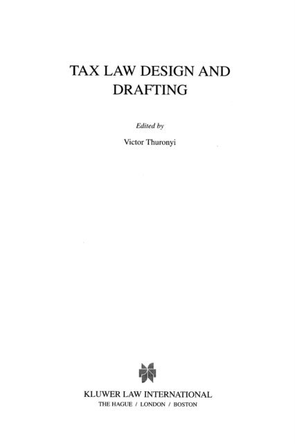 Victor Thuronyi - Tax Law Design and Drafting, E-bok