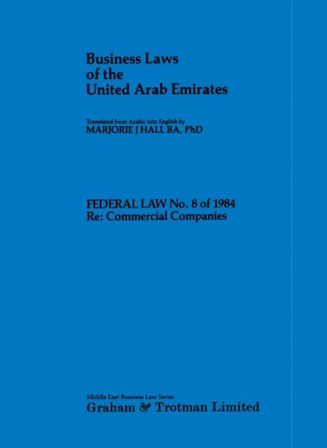 Business Laws of the United Arab Emirates, E-bok