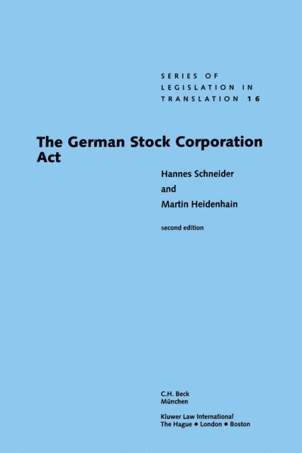 Martin Heidenhain, Hannes Schneider - German Stock Corporation Act, E-bok