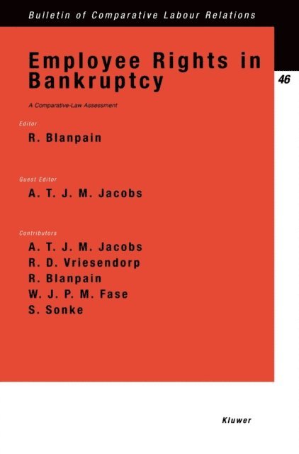 R. Blanpain - Employee Rights in Bankruptcy, E-bok