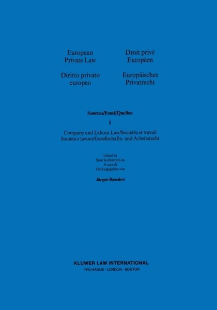 Jurgen Basedow - European Private Law, E-bok