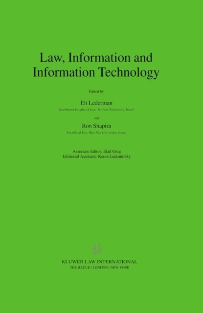 Eli Lederman, Ron Shapira - Law, Information and Information Technology, E-bok. Tillgänglighet: Lägg i varukorg