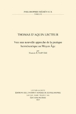 M.R. Narvaez - Thomas d'Aquin lecteur, Häftad