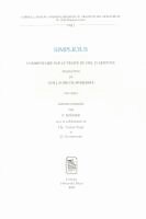 Simplicius, Fernand Bossier - Simplicius. Commentaire sur le traité du ciel d'Aristote, Häftad. Tillgänglighet: Tillfälligt slut