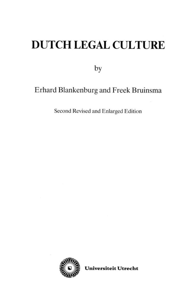 Thomas Blanke, Freek Bruinsma - Dutch Legal Culture, Häftad