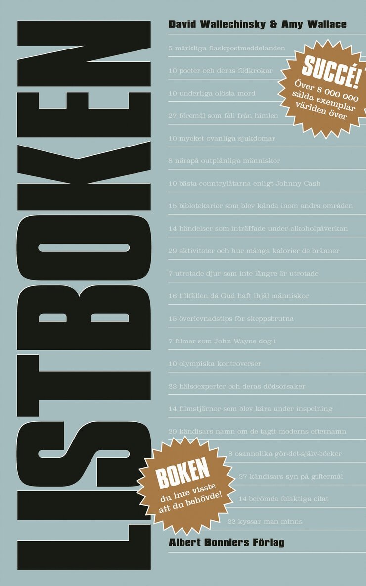 Amy Wallace, David Wallechinsky - Listboken, Inbunden