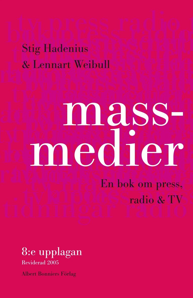 Stig Hadenius, Lennart Weibull - Massmedier : en bok om press, radio & tv, Kartonnage