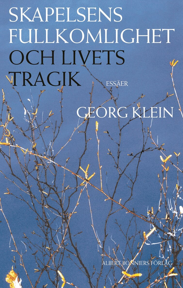 Georg Klein - Skapelsens fullkomlighet och livets tragik : essäer, Inbunden
