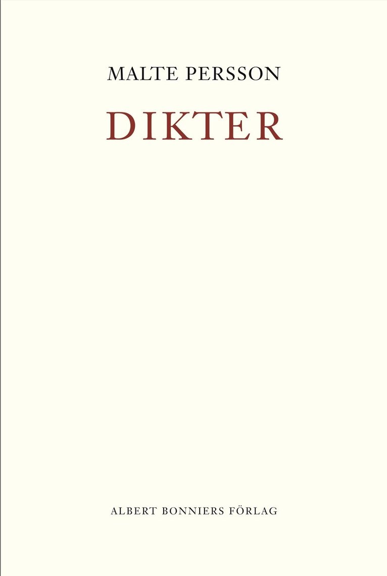 Malte Persson - Dikter, Inbunden