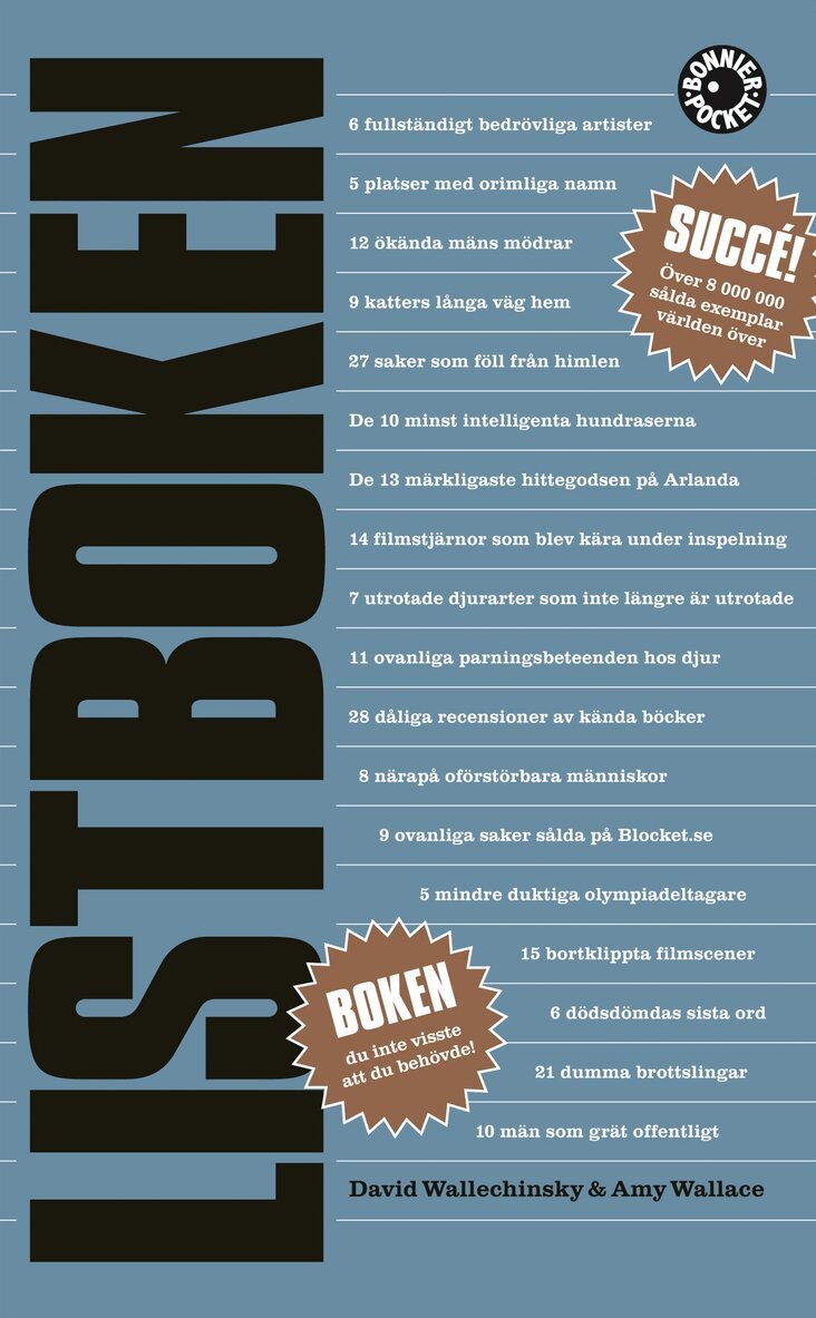 Amy Wallace, David Wallechinsky - Listboken, Pocket