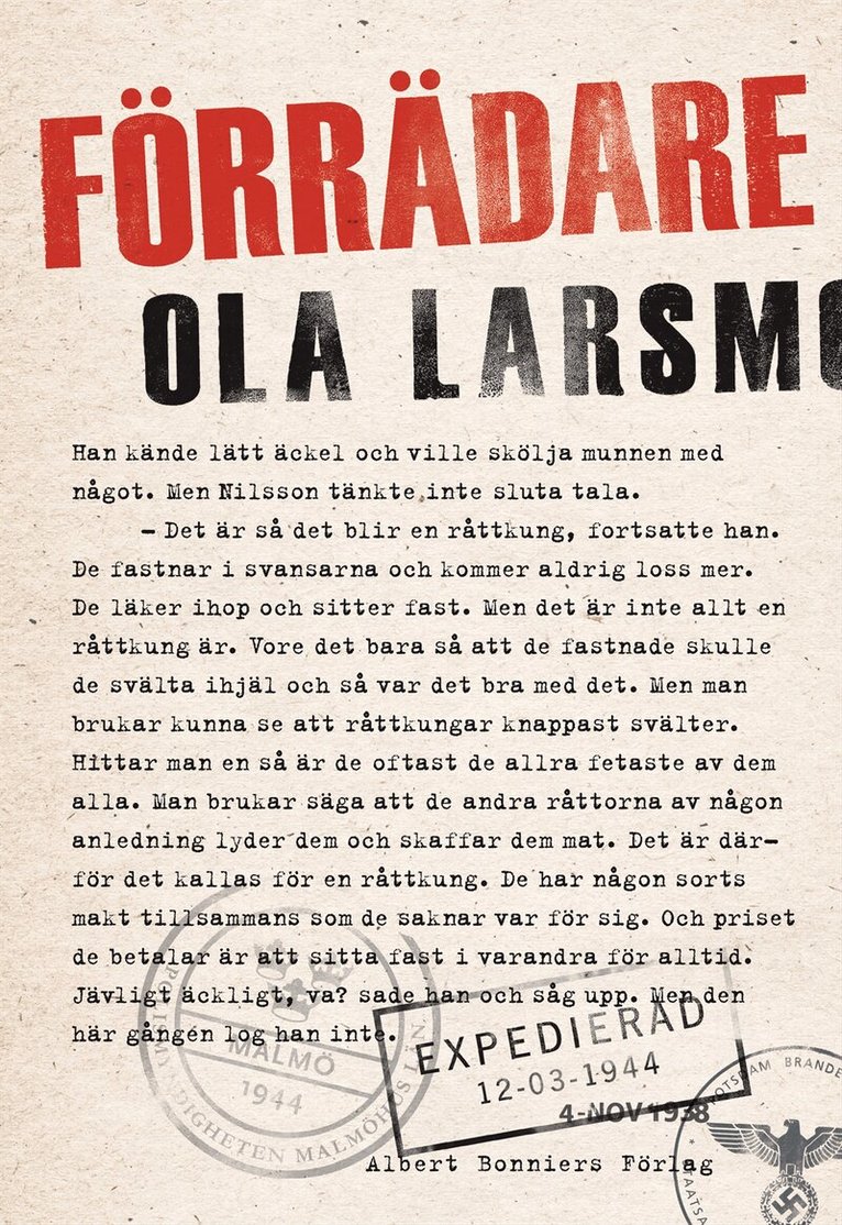 Ola Larsmo - Förrädare, Inbunden