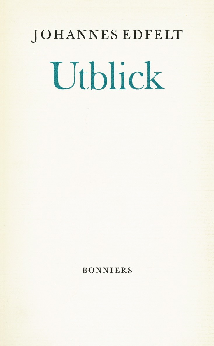Johannes Edfelt - Utblick, E-bok