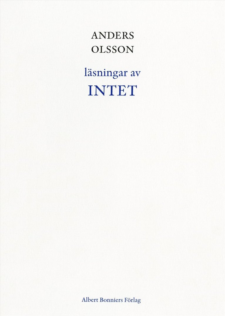 Anders Olsson - Läsningar av Intet, E-bok