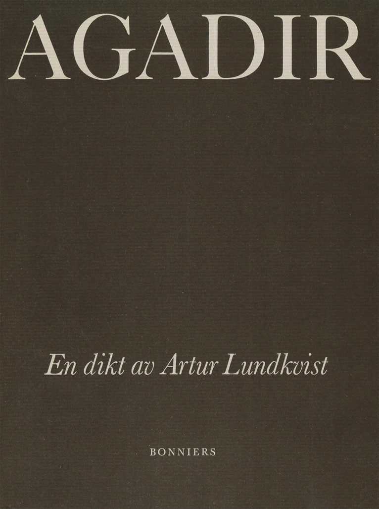 Artur Lundkvist - Agadir : en dikt, E-bok