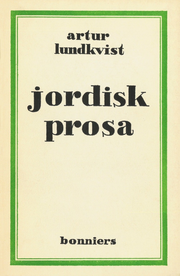 Artur Lundkvist - Jordisk prosa, E-bok