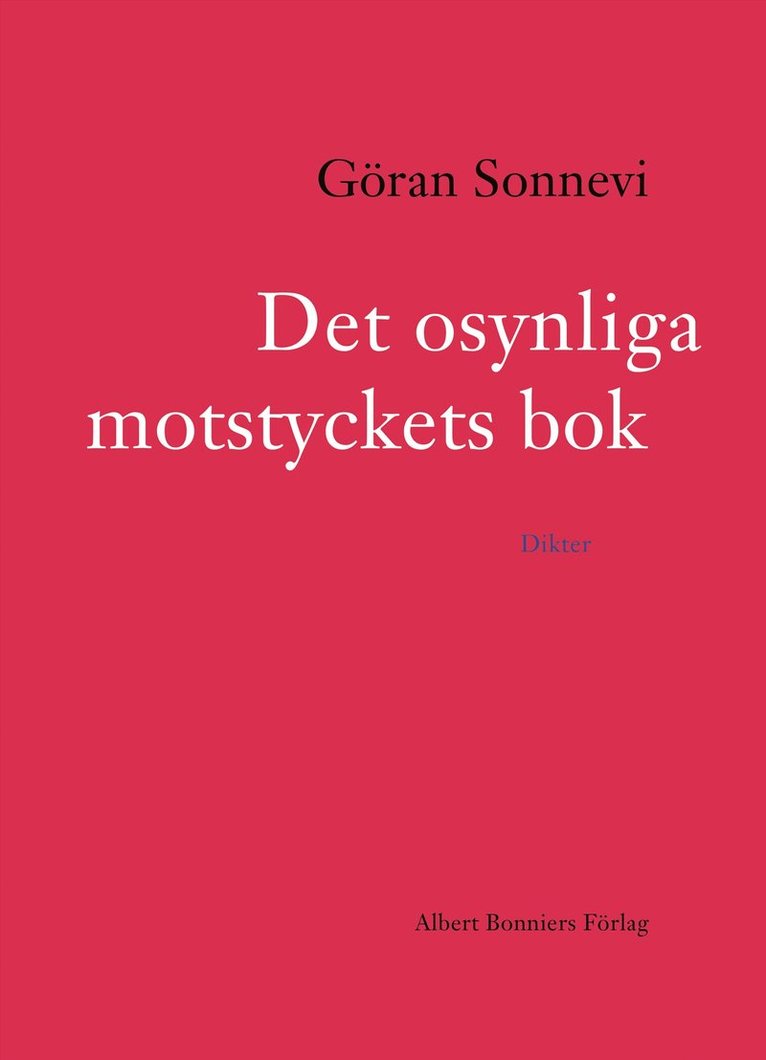 Göran Sonnevi - Det osynliga motstyckets bok, E-bok