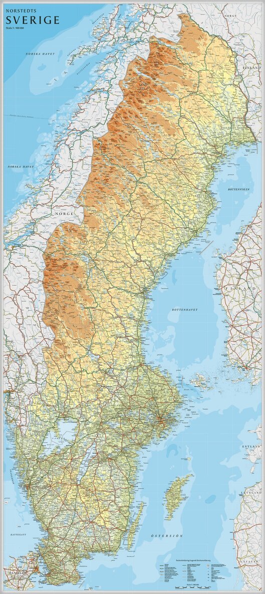 Norstedts - Sverige väggkarta Norstedts 1:900000 i tub - 1:900000, Övrigt