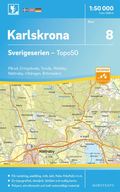8 Karlskrona Sverigeserien Topo50 : Skala 1:50 000