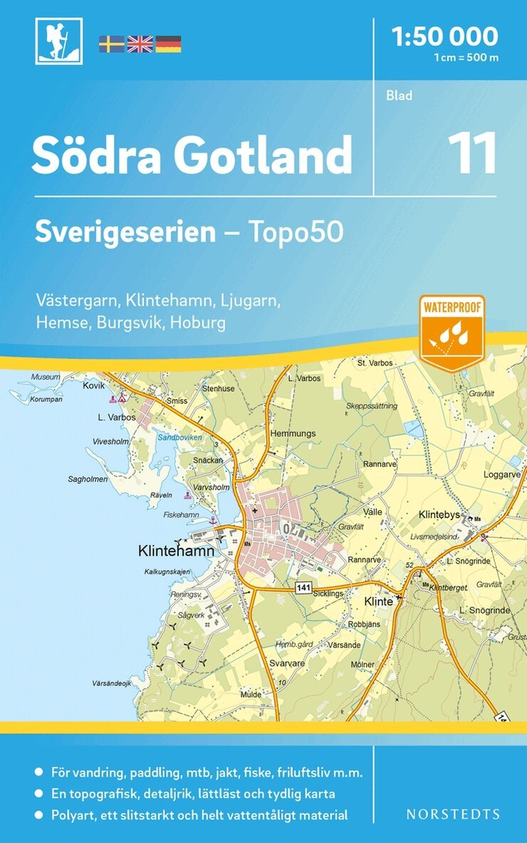 11 Södra Gotland Sverigeserien Topo50 : Skala 1:50 000, Övrigt