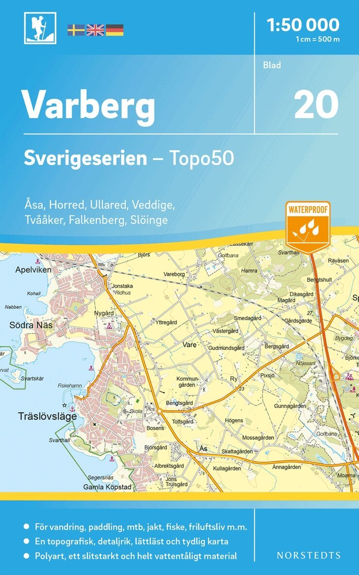 20 Varberg Sverigeserien Topo50 : Skala 1:50 000, Övrigt