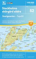 52 Stockholms sk�rg�rd s�dra Sverigeserien Topo50 : Skala 1:50 000