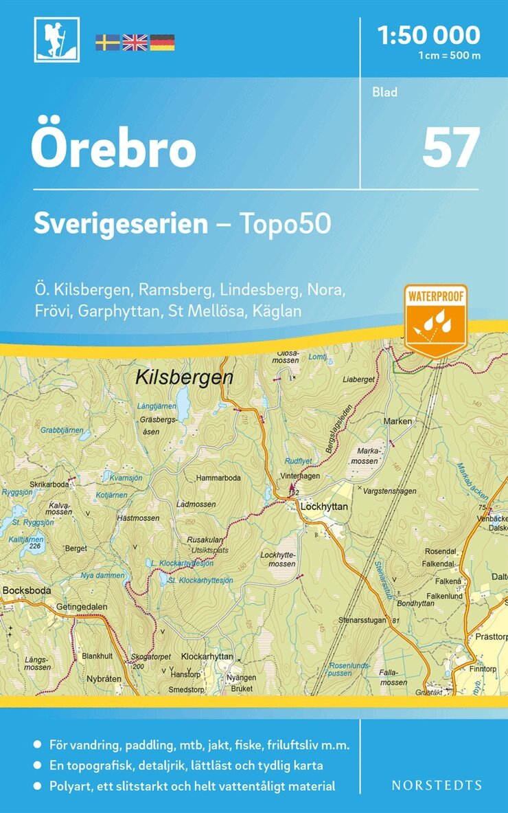 57 Örebro Sverigeserien Topo50 : Skala 1:50 000, Övrigt