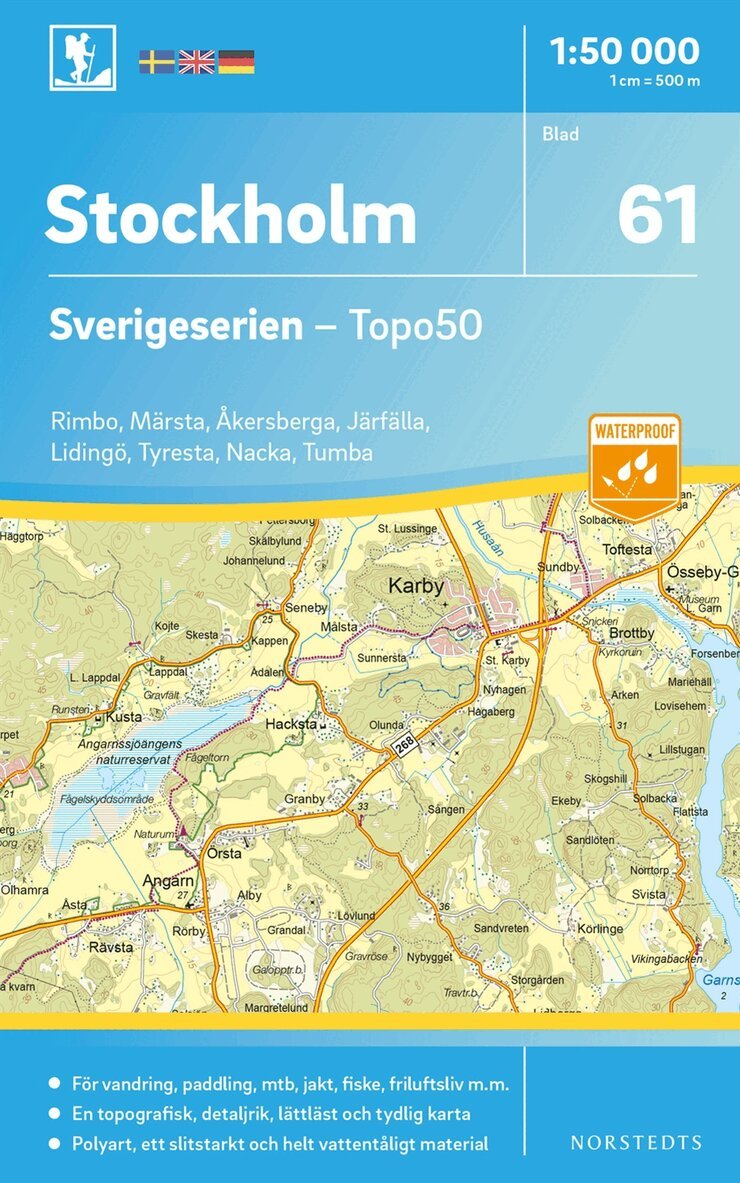 61 Stockholm Sverigeserien Topo50 : Skala 1:50 000, Övrigt