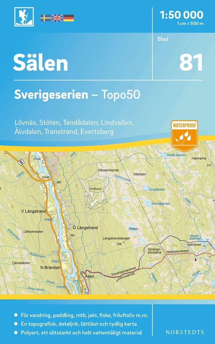 81 Sälen Sverigeserien Topo50 : Skala 1:50 000, Övrigt