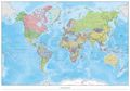 Världen Politisk Väggkarta 1:40 milj i tub : Skala 1:40 milj